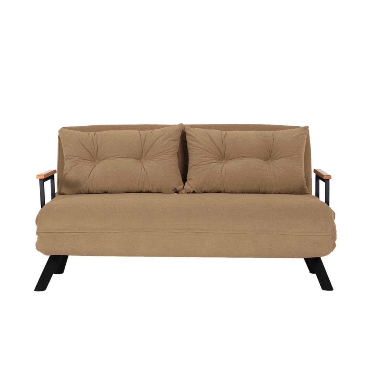 Canapé Lit Convertible 2 Places en Tissu Taupe taupe - vue 1
