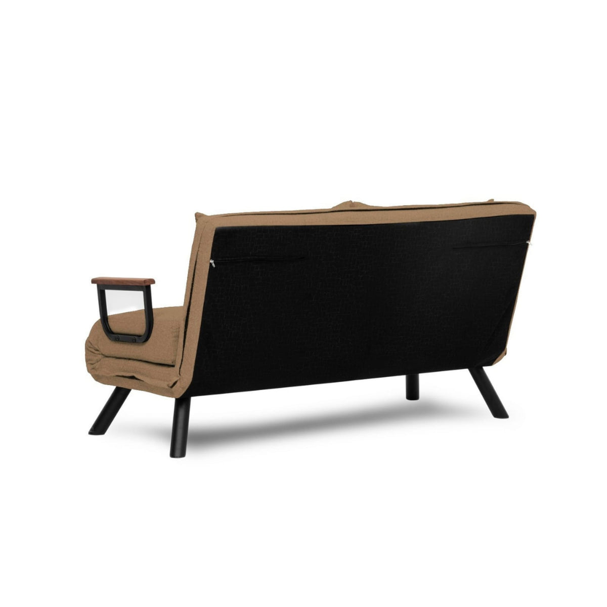 Canapé Lit Convertible 2 Places en Tissu Taupe taupe - vue 4
