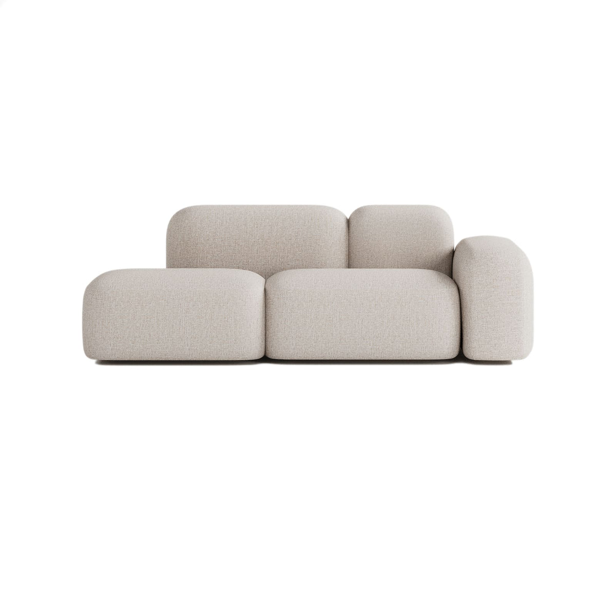 Canapé Modulable 2 Places en Tissu Beige beige - vue 1