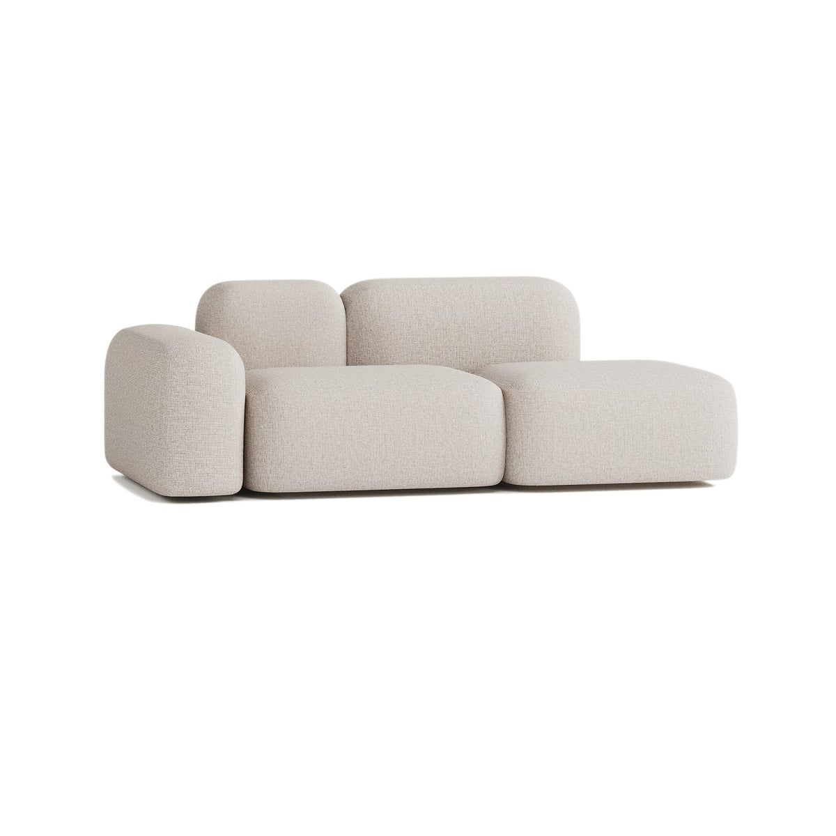 Canapé Modulable 2 Places en Tissu Beige beige - vue 2
