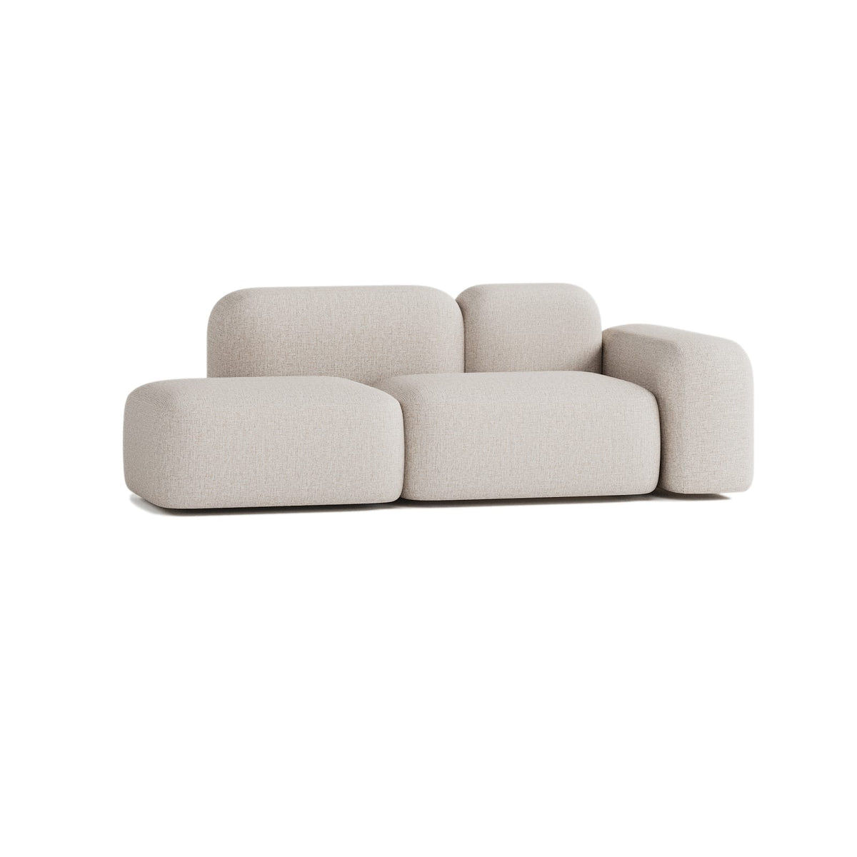 Canapé Modulable 2 Places en Tissu Beige beige - vue 2