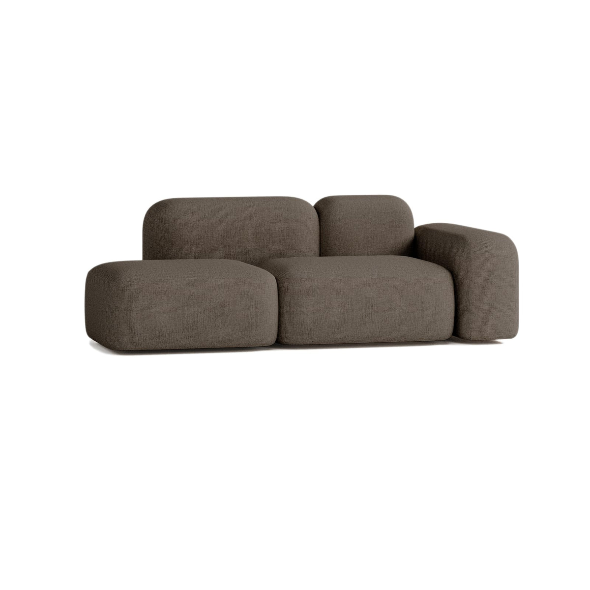 Canapé Modulable 2 Places en Tissu Marron marron - vue 2