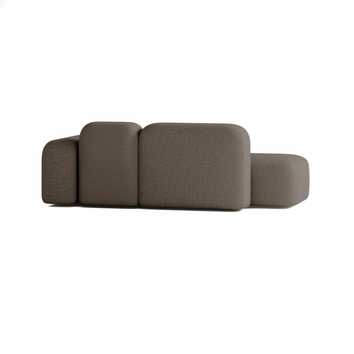 Canapé Modulable 2 Places en Tissu Marron marron - vue 3