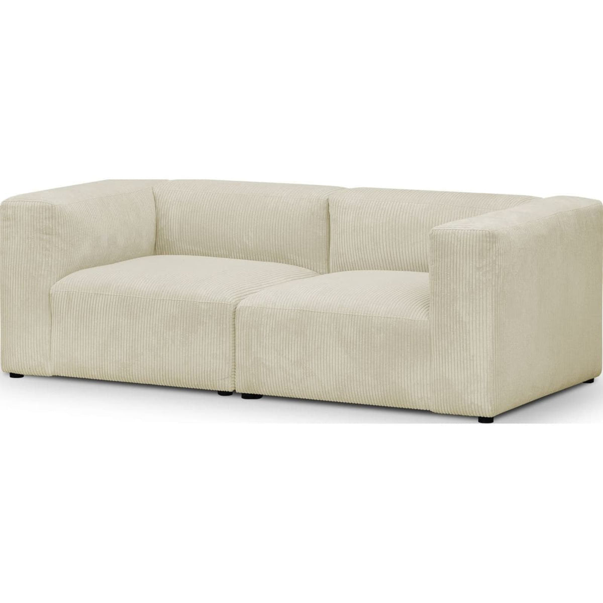 Canapé Modulable 3 Places en Velours Côtelé Beige beige - vue 4
