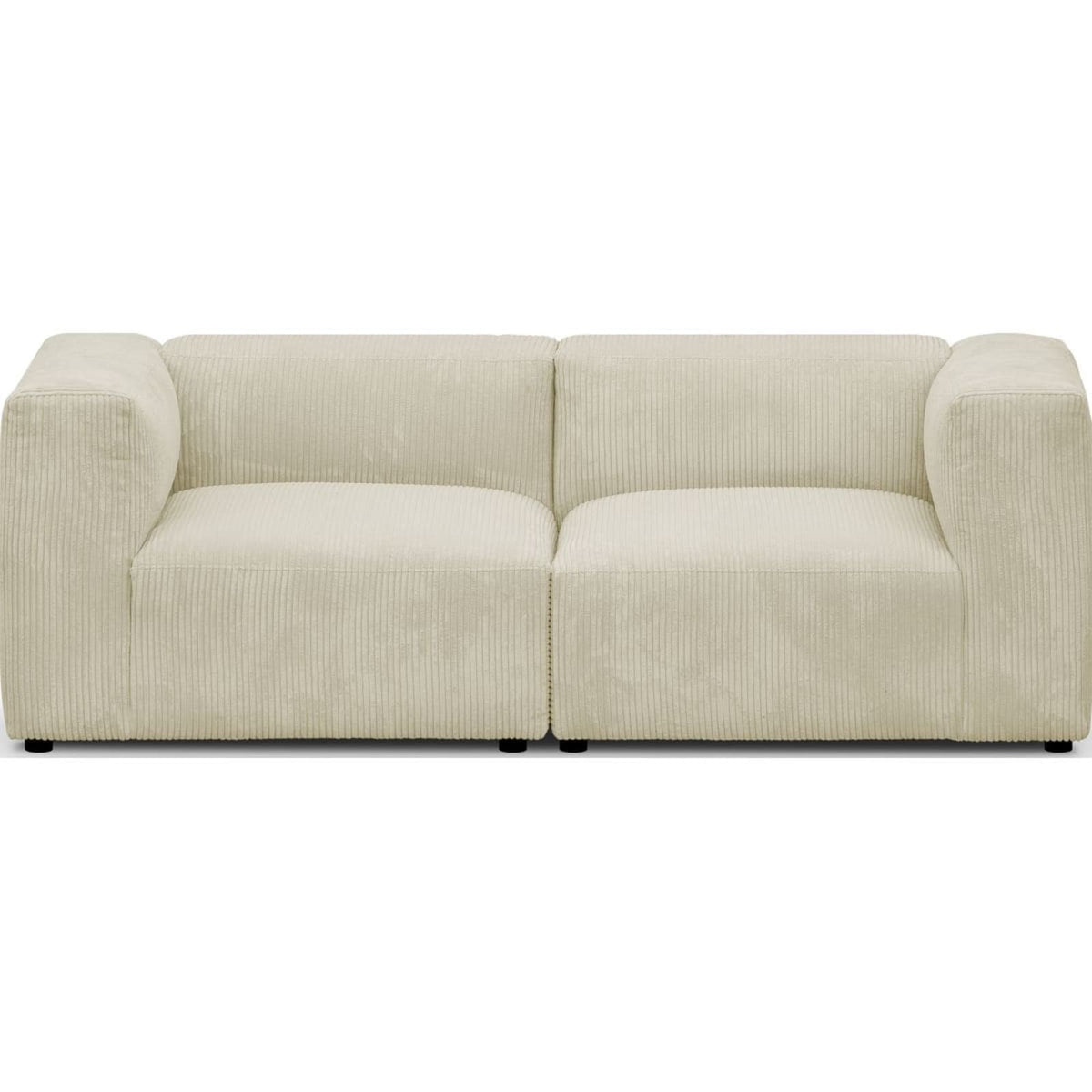 Canapé Modulable 3 Places en Velours Côtelé Beige beige - vue 1
