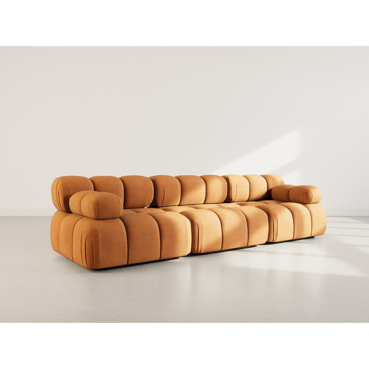 Canapé Modulable 3 Places en Velours Texturé Terracotta terracotta - vue 2