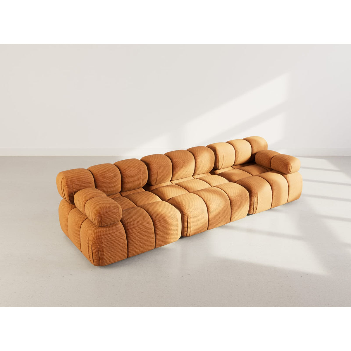 Canapé Modulable 3 Places en Velours Texturé Terracotta terracotta - vue 5