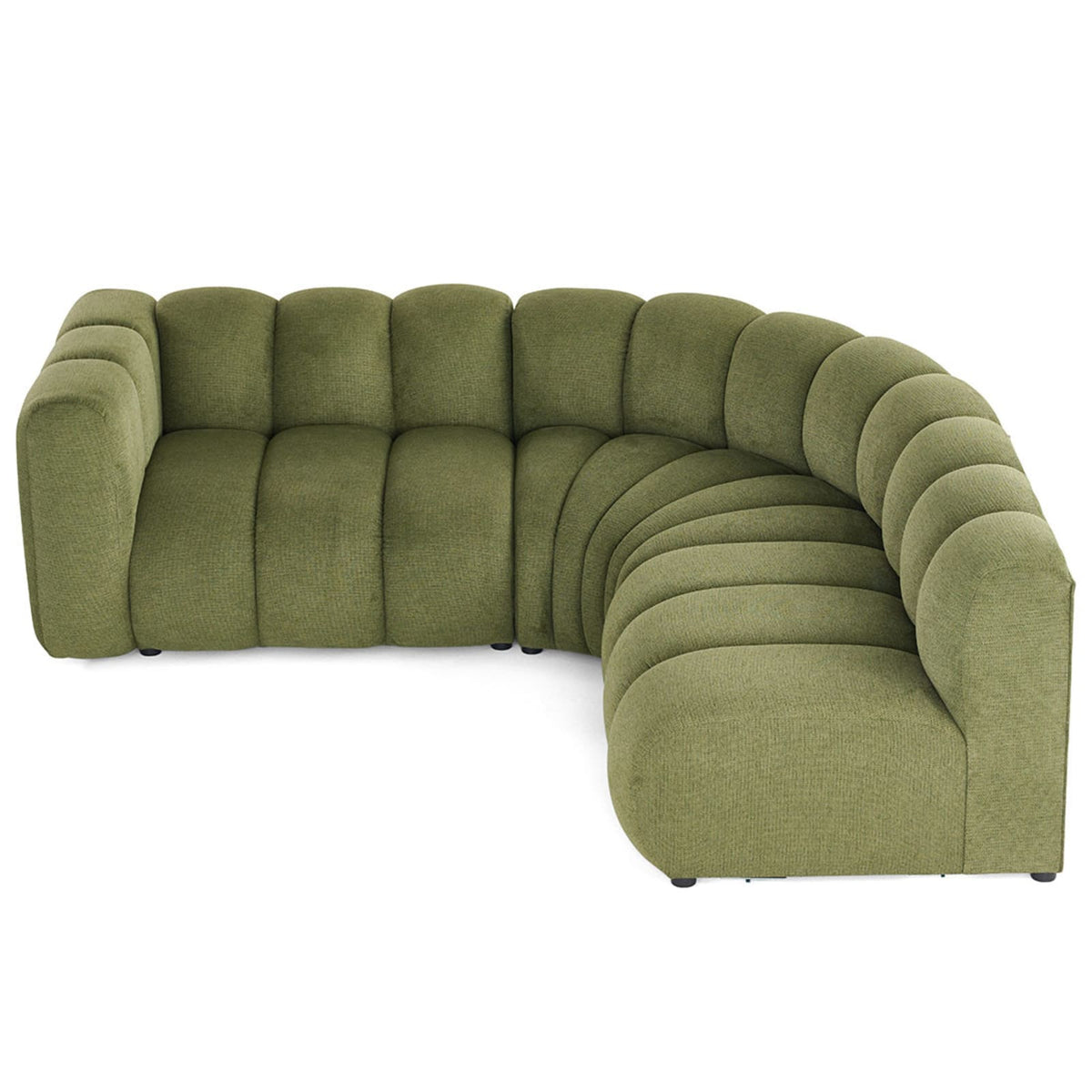 Canapé d'Angle Modulable 4 Places en Tissu Texturé Vert vert - vue 5