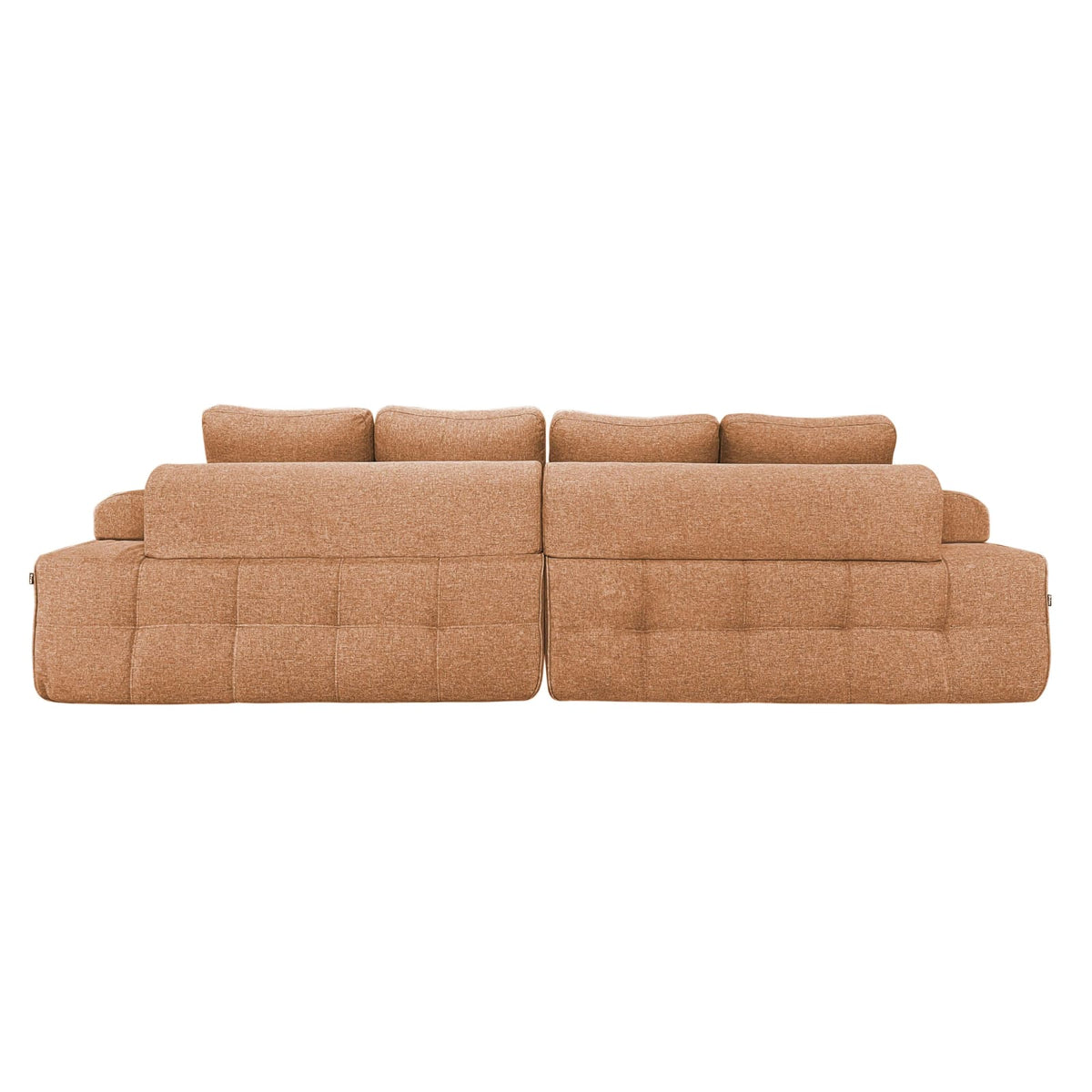 Canapé Modulable 4 Places en Tissu Effet Lin Terracotta terracotta - vue 4