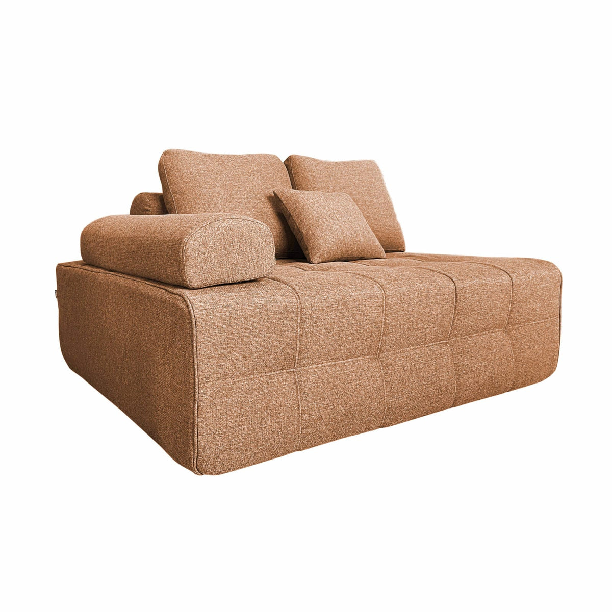 Canapé Modulable 4 Places en Tissu Effet Lin Terracotta terracotta - vue 5
