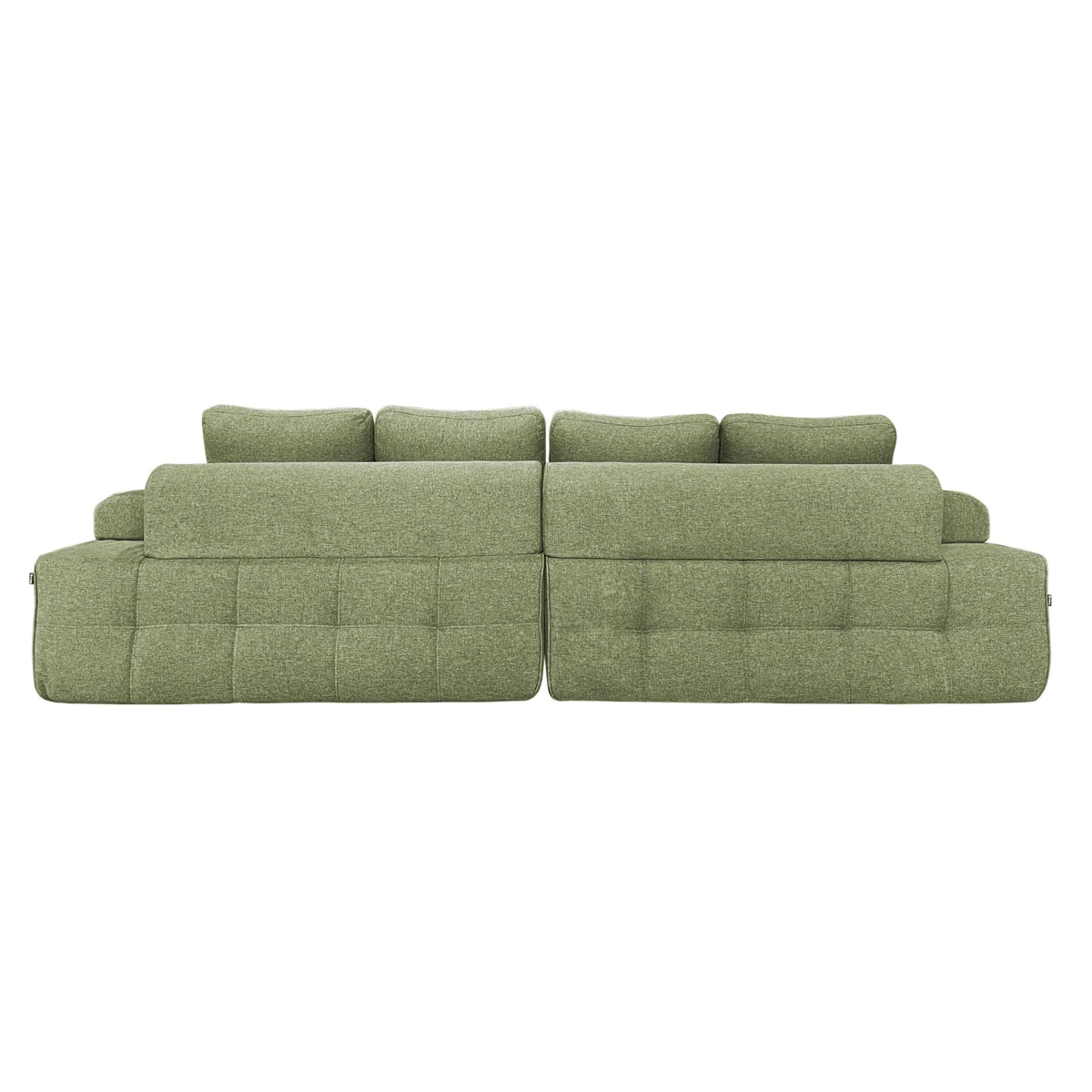 Canapé Modulable 4 Places en Tissu Effet Lin Vert vert - vue 4