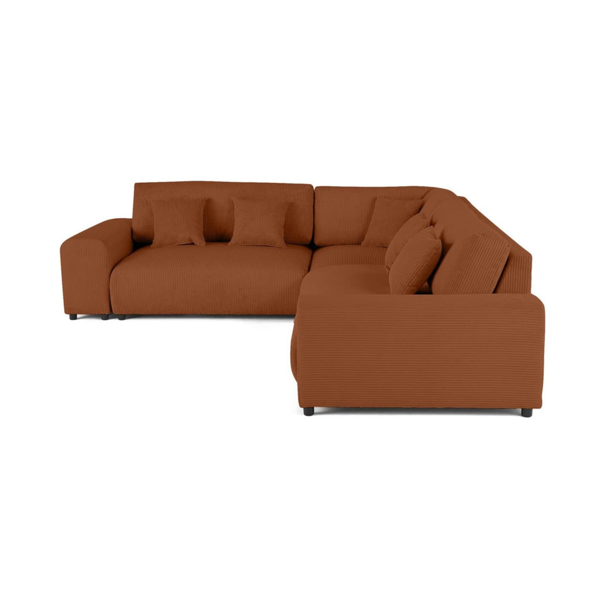 Canapé d'Angle Gauche Modulable en Velours Côtelé Terracotta terracotta - vue 6