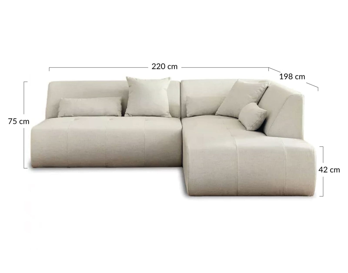 Canapé Modulable 5 Places en Tissu Rouille rouille - vue 3