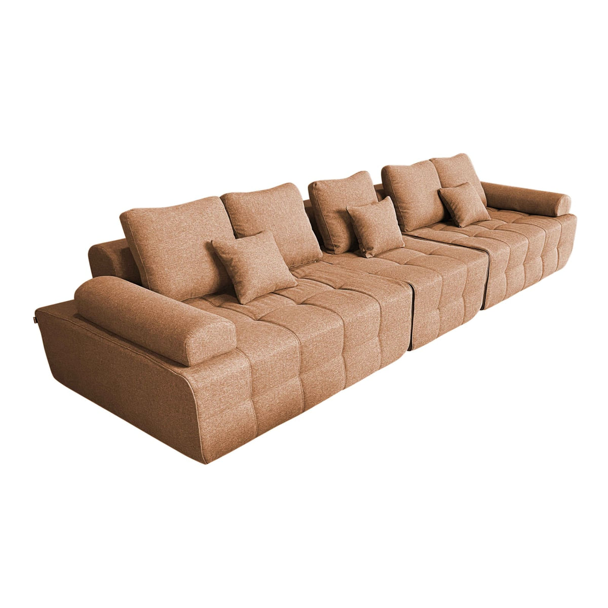 Canapé Modulable 5 Places en Tissu Terracotta terracotta - vue 1