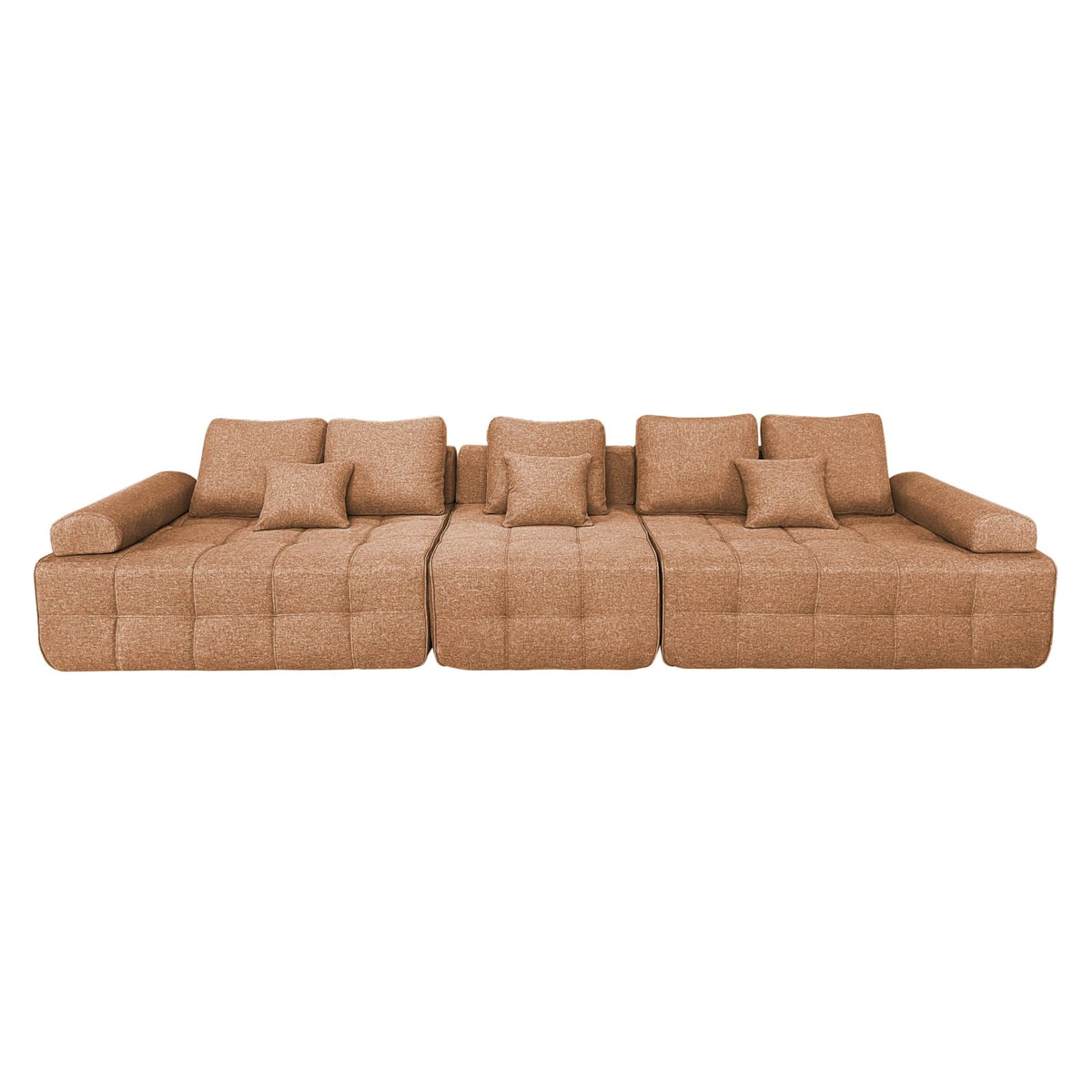 Canapé Modulable 5 Places en Tissu Terracotta terracotta - vue 3