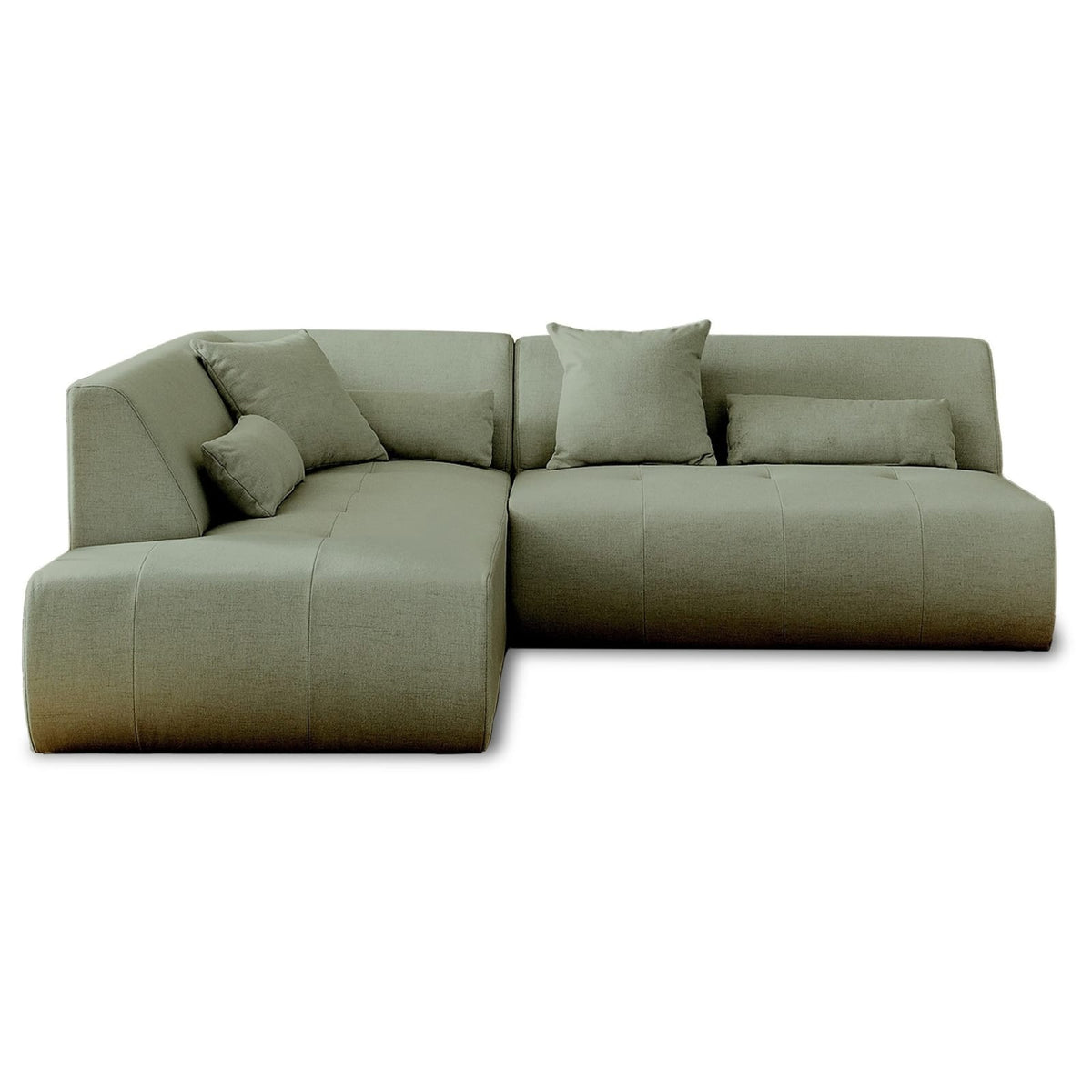 Canapé Modulable 5 Places en Tissu Vert Sauge vert sauge - vue 1
