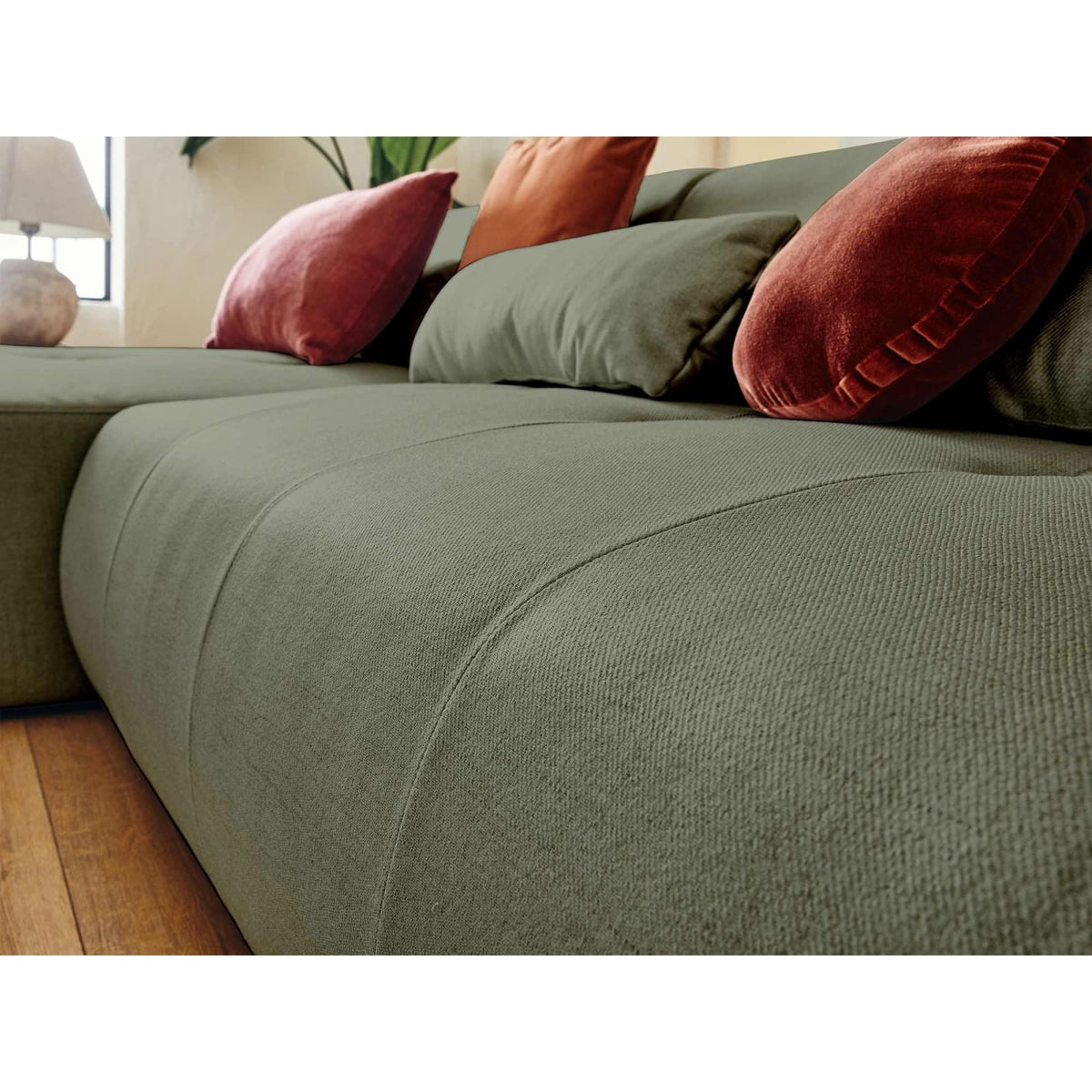 Canapé Modulable 5 Places en Tissu Vert Sauge vert sauge - vue 5