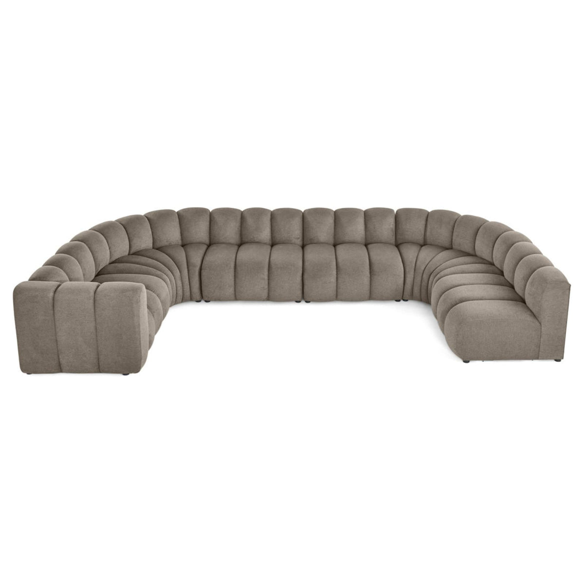 Canapé d'Angle Droit Modulable en Tissu Texturé Taupe taupe - vue 6