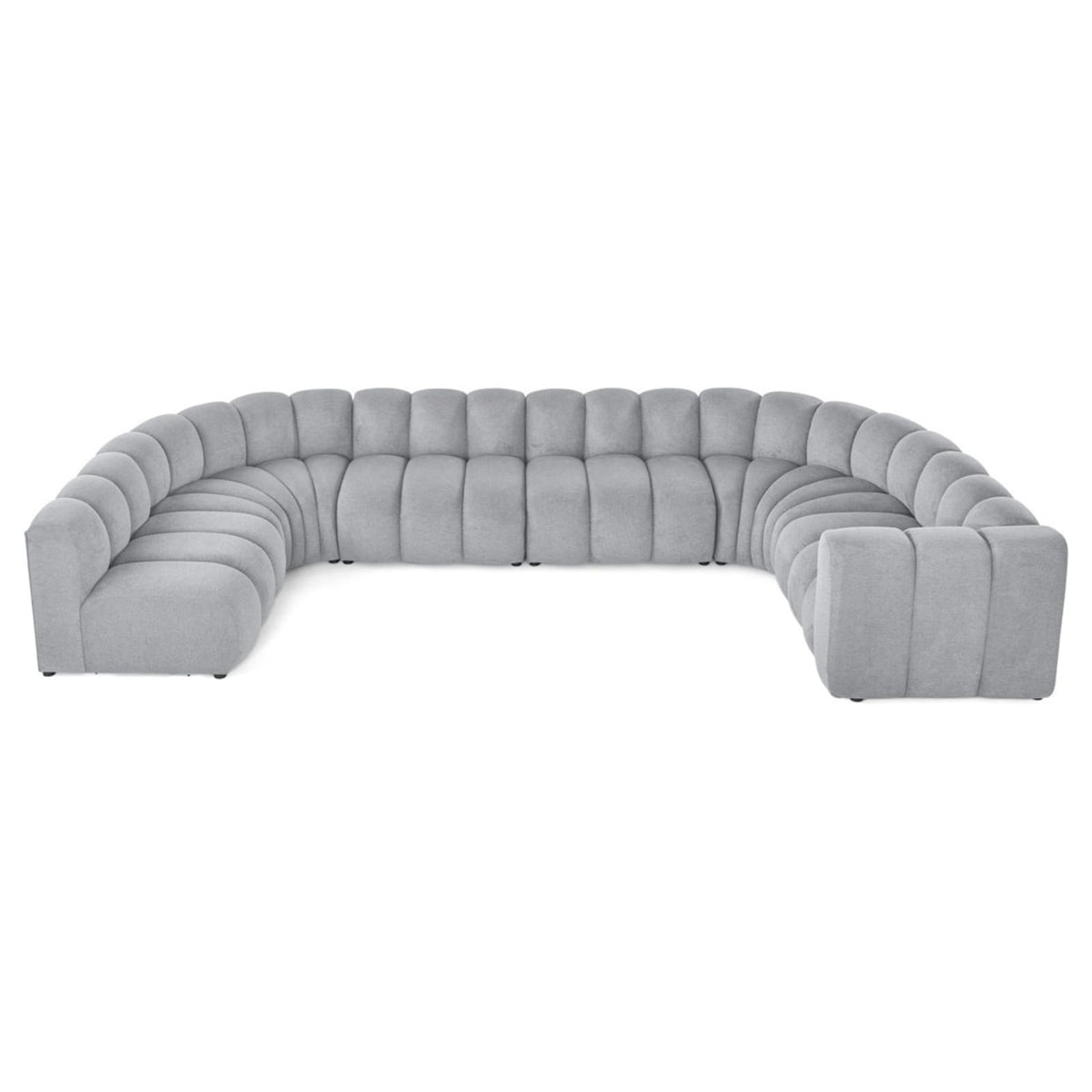 Canapé d'Angle Modulable 7 Places en Tissu Texturé Gris gris - vue 6