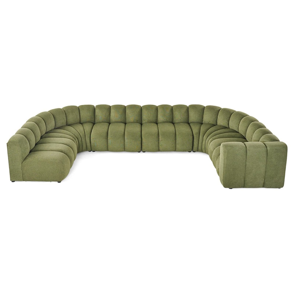 Canapé d'Angle Gauche Modulable en Tissu Texturé Vert vert - vue 6