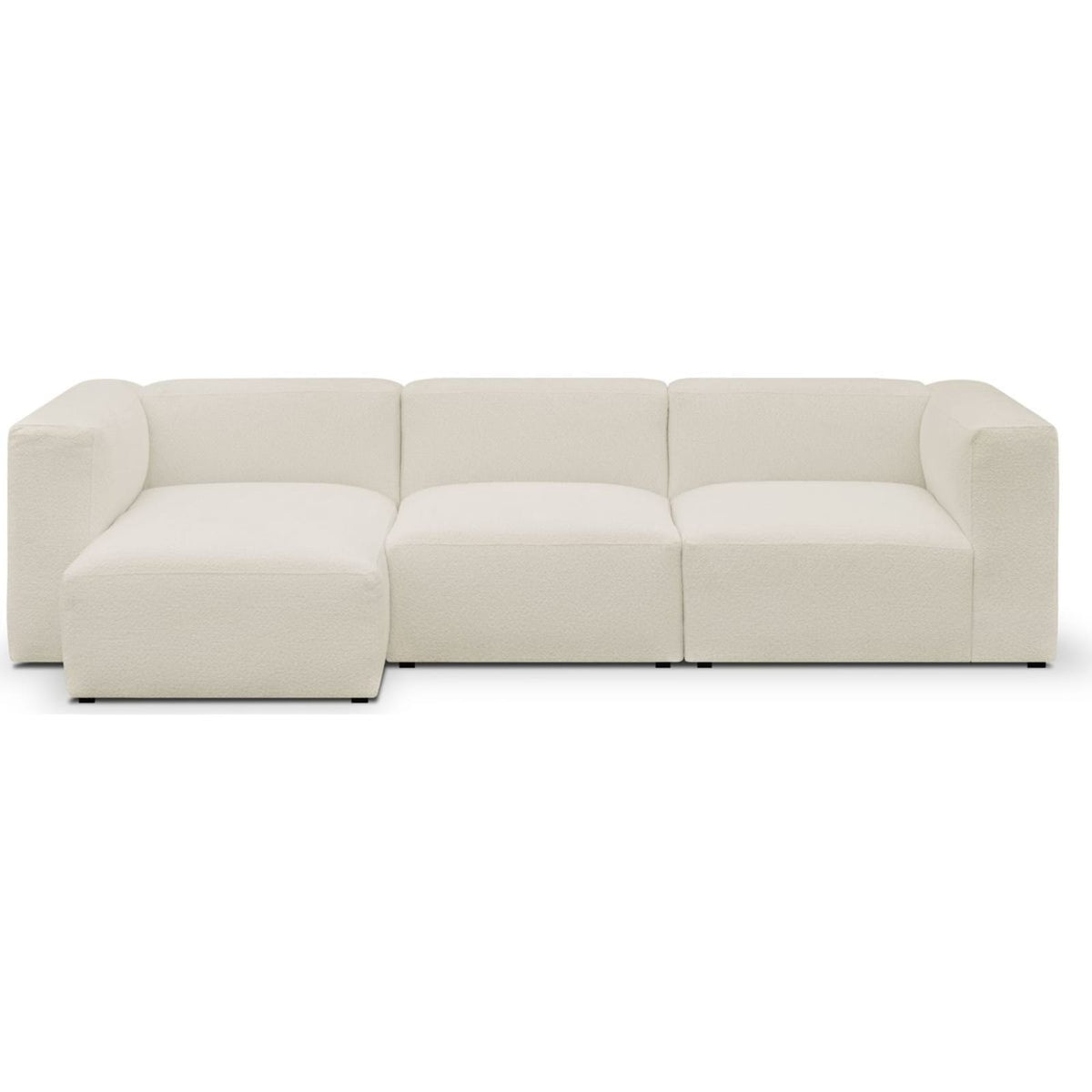 Canapé d'Angle Gauche Modulable en Bouclette Beige 4 Places beige - vue 1