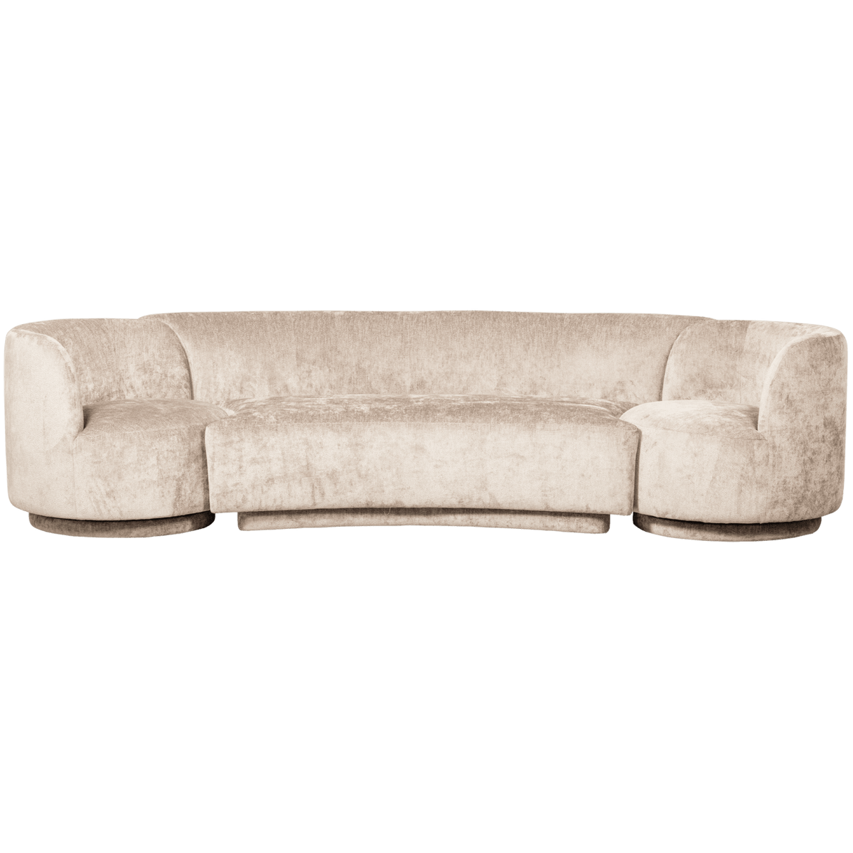 Canapé Modulable avec 2 Fauteuils en Tissu Chenille Beige beige - vue 1
