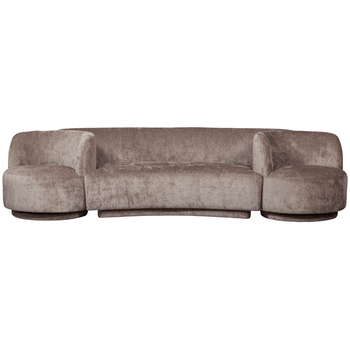Canapé Modulable avec 2 Fauteuils en Tissu Chenille Taupe taupe - vue 2