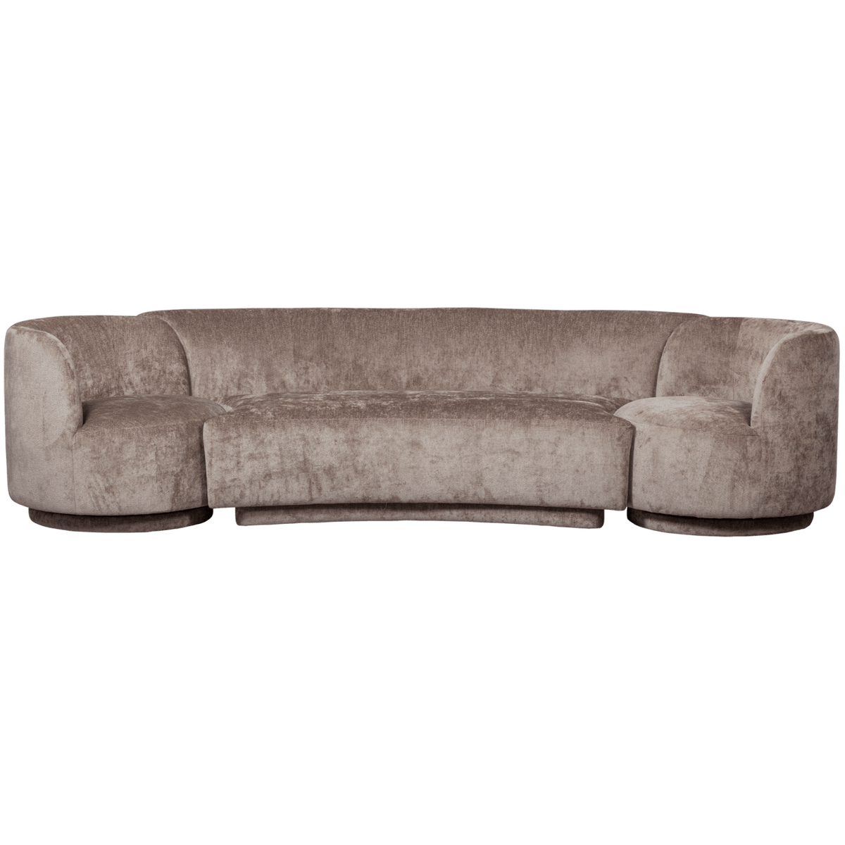 Canapé Modulable avec 2 Fauteuils en Tissu Chenille Taupe taupe - vue 1
