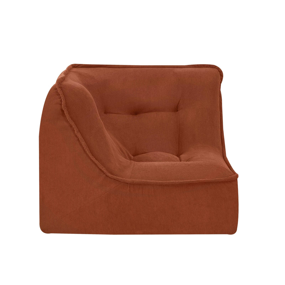 Canapé Modulable 3 Places avec Pouf en Velours Côtelé Terracotta terracotta - vue 4