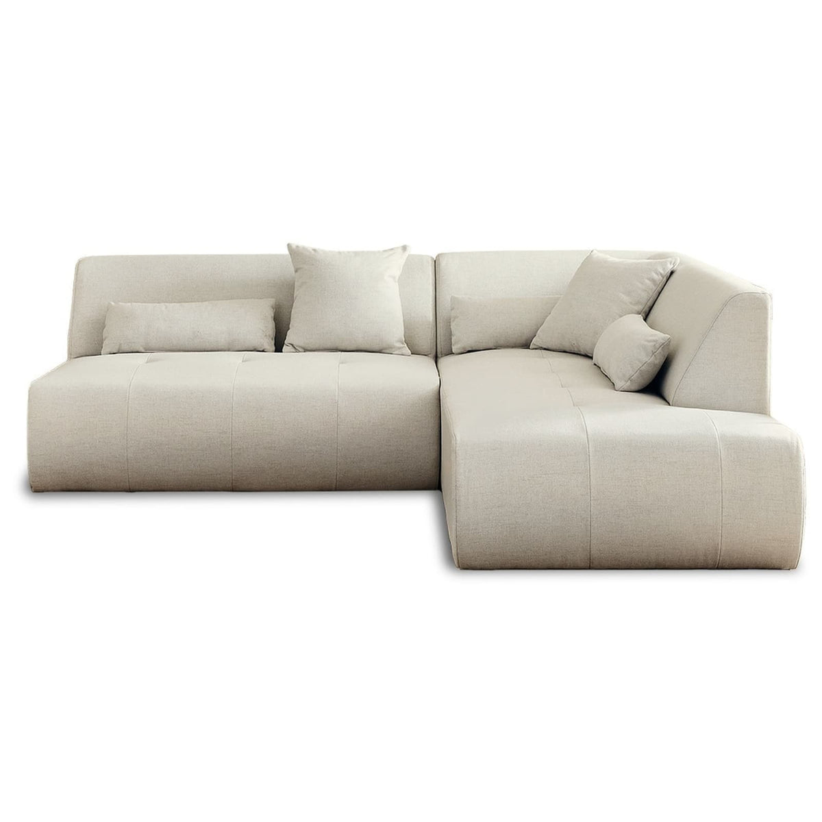 Canapé d'Angle Modulable 5 Places en Tissu Beige beige - vue 1