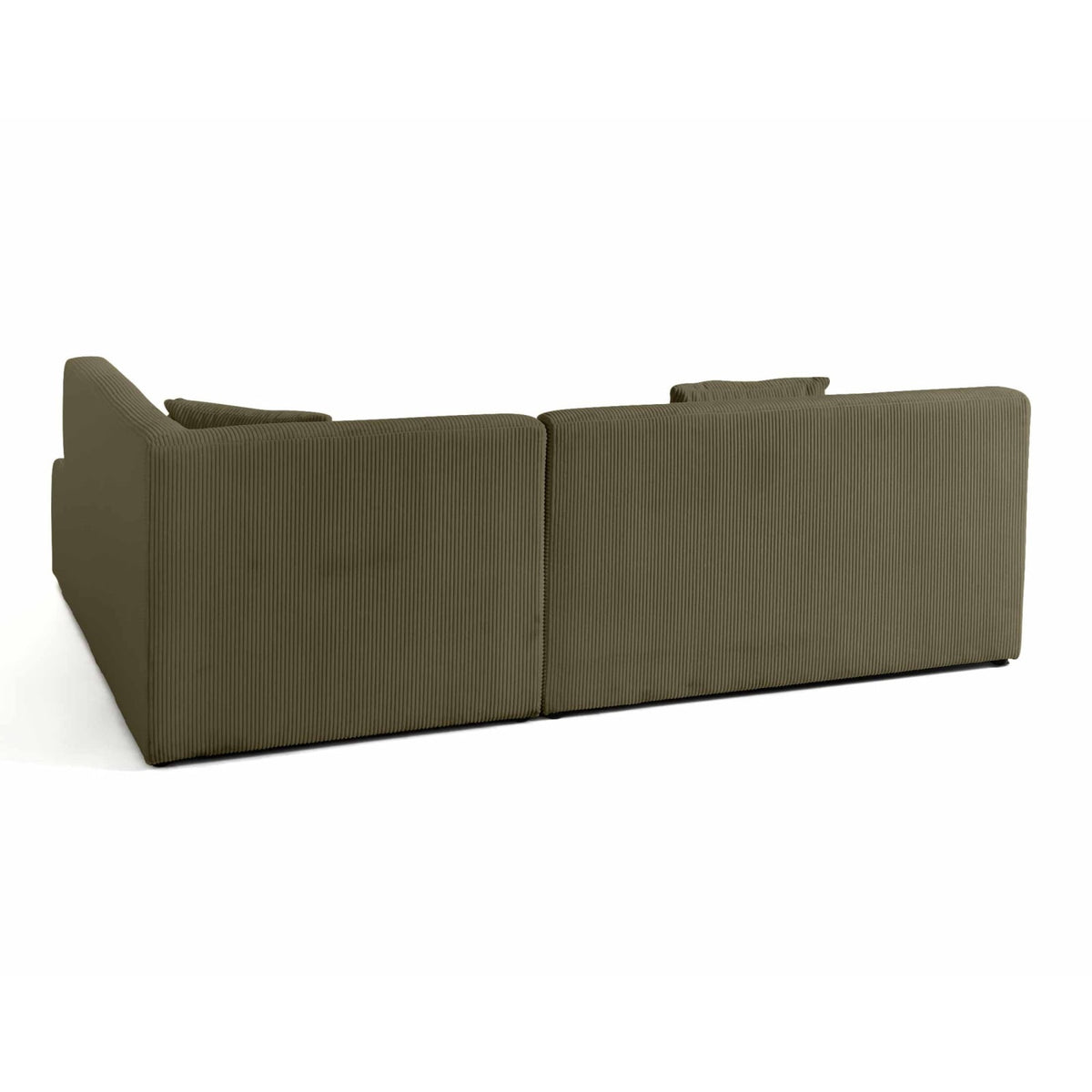 Canapé d'Angle Droit Modulable 5 Places en Velours Côtelé Vert vert - vue 6