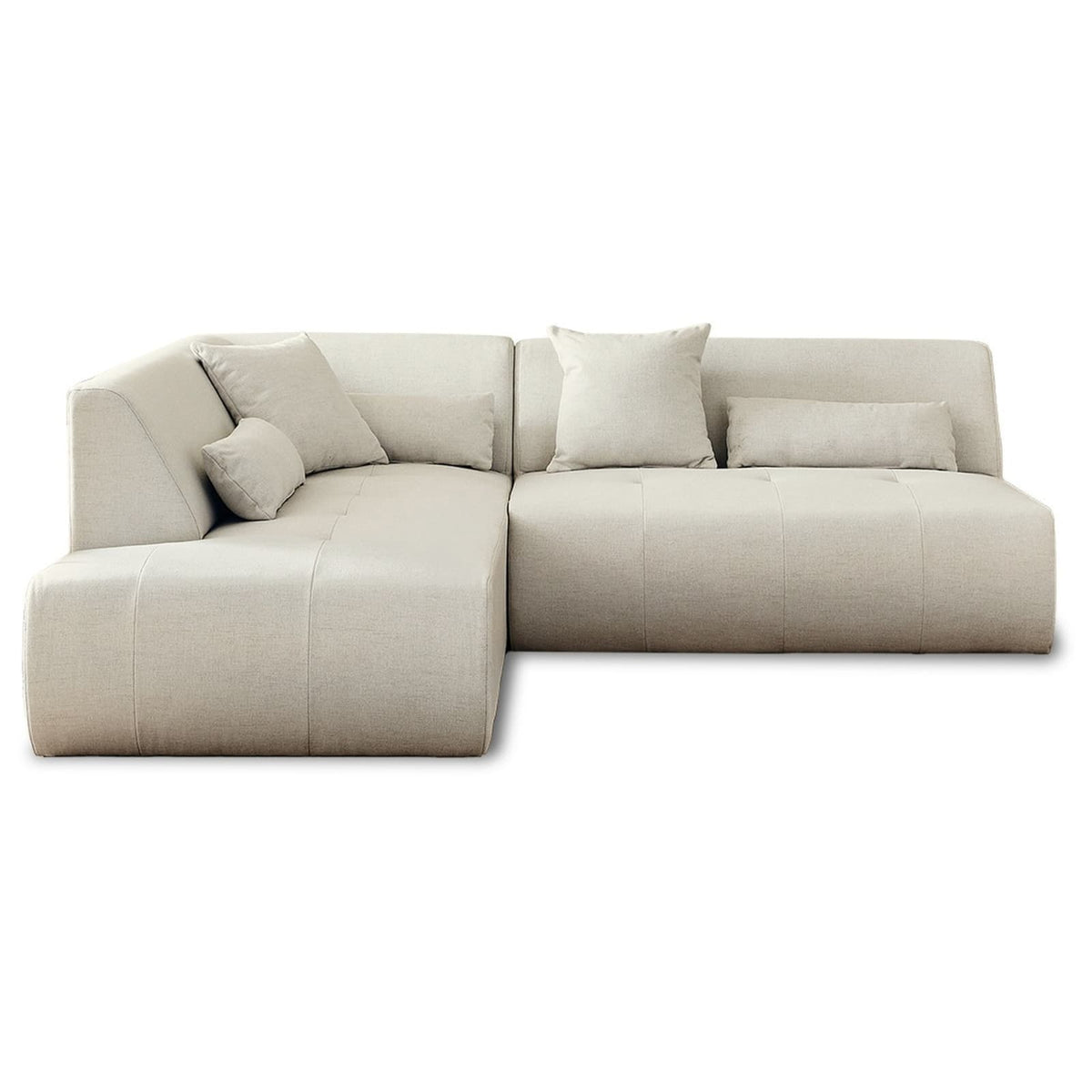 Canapé d'Angle Modulable 5 Places en Tissu Beige beige - vue 1