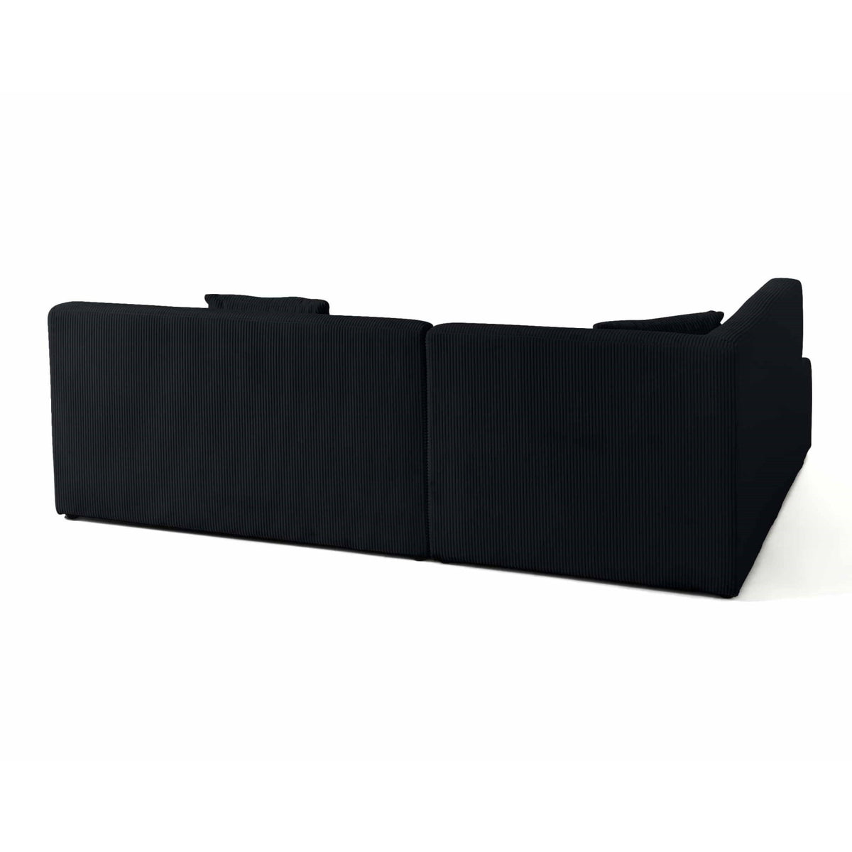 Canapé d'Angle Gauche Modulable 5 Places en Velours Côtelé Noir noir - vue 6