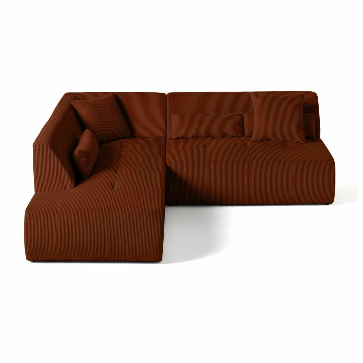 Canapé Modulable d'Angle Gauche 5 Places en Velours Côtelé onyx - vue 1