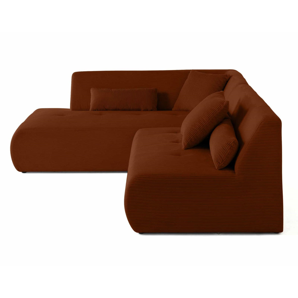 Canapé Modulable d'Angle Gauche 5 Places en Velours Côtelé onyx - vue 5