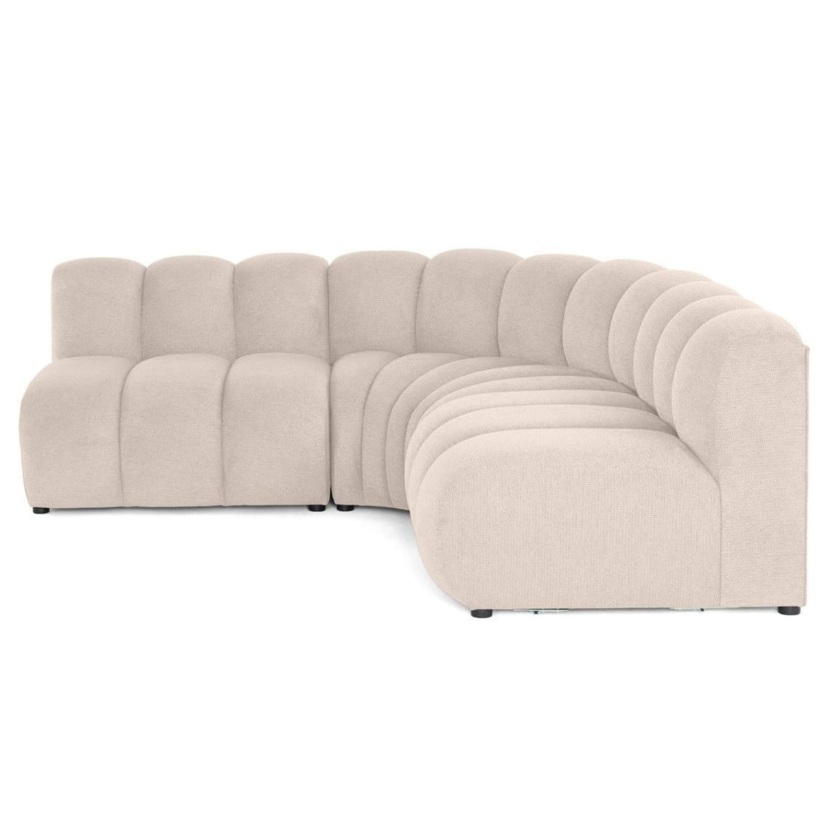 Canapé d'Angle Réversible Modulable en Tissu Texturé Beige beige - vue 1