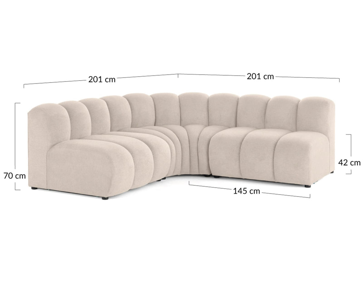 Canapé d'Angle Modulable Réversible en Tissu Texturé Noir noir - vue 7