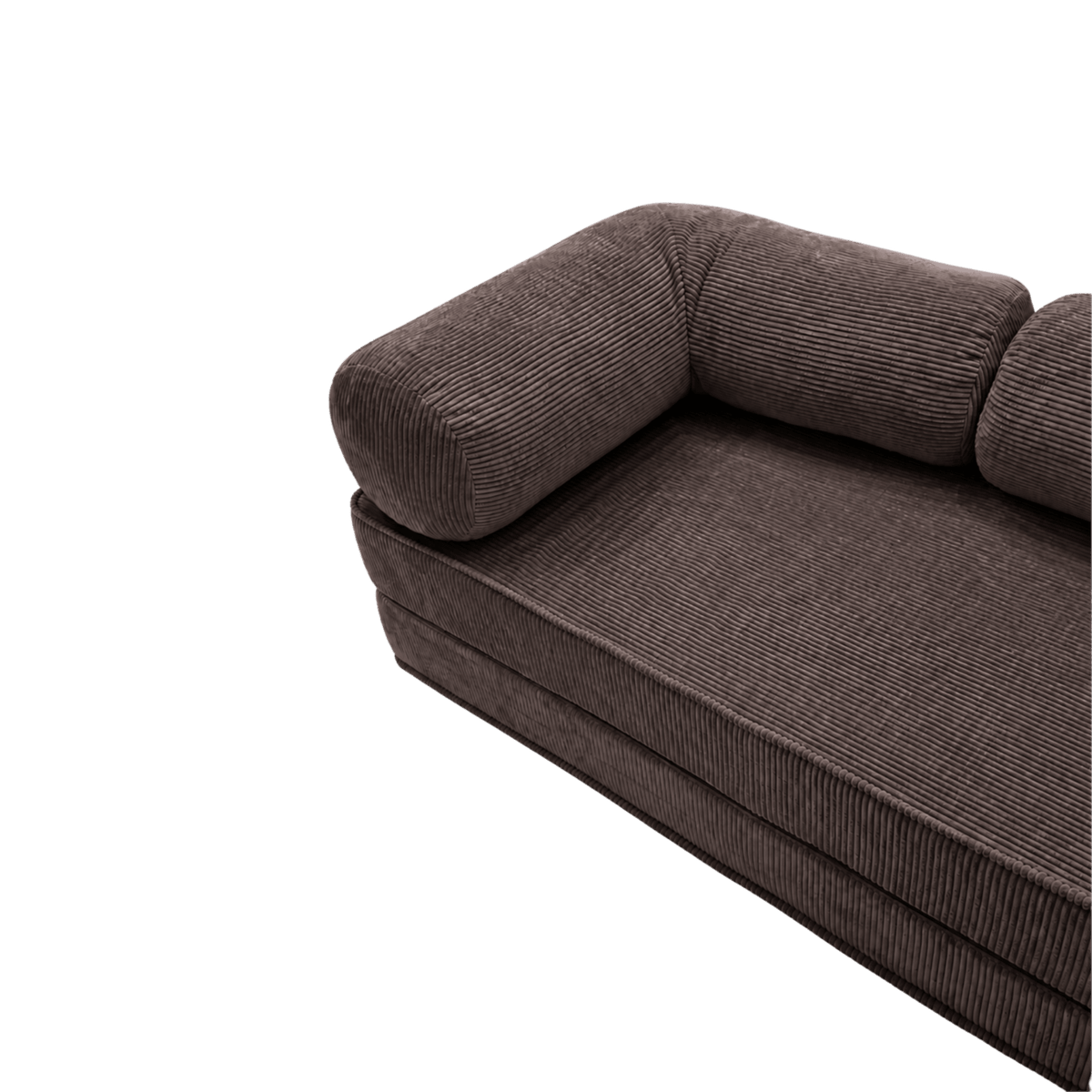 Canapé Modulable Convertible en Velours Côtelé Marron marron - vue 5