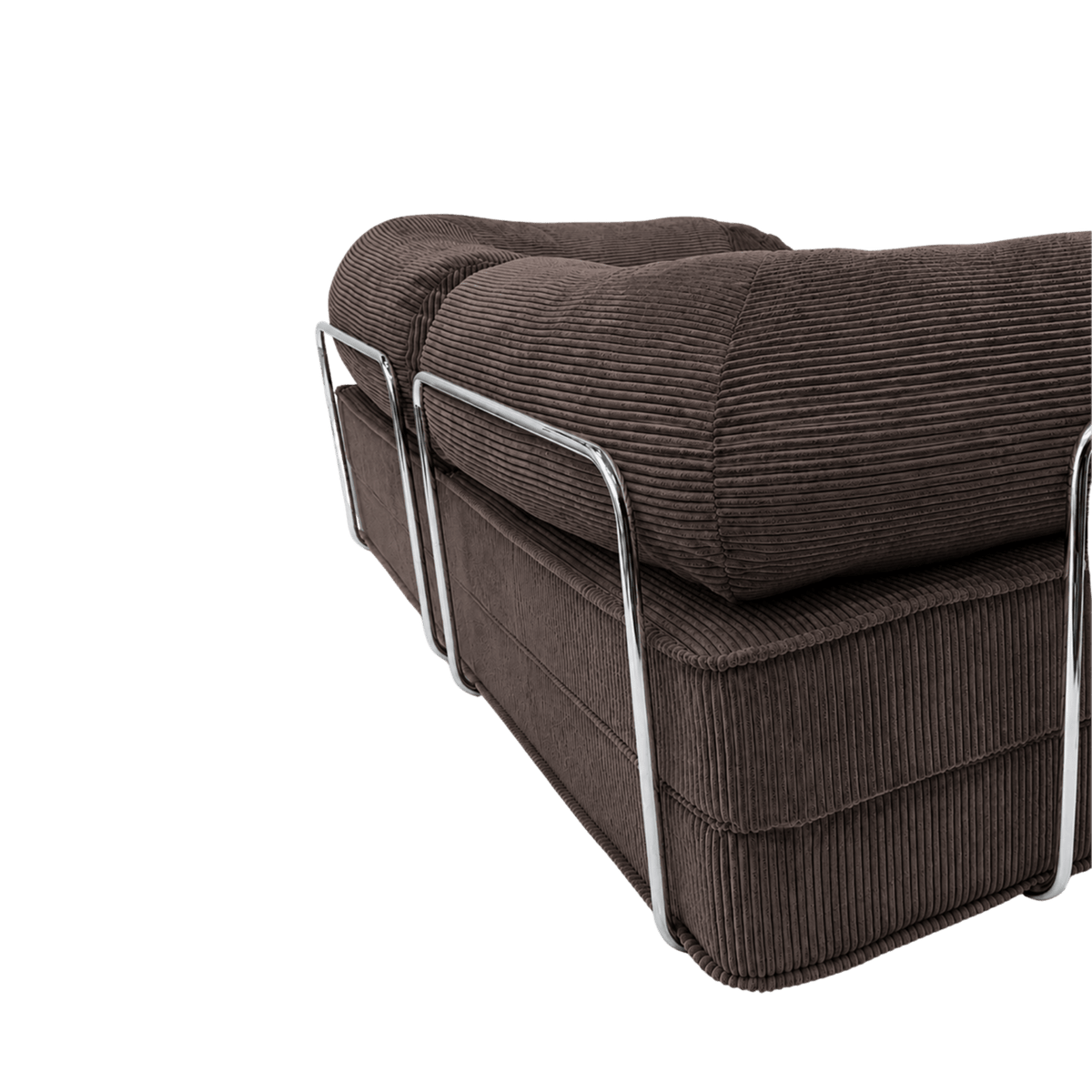 Canapé Modulable Convertible en Velours Côtelé Marron marron - vue 6