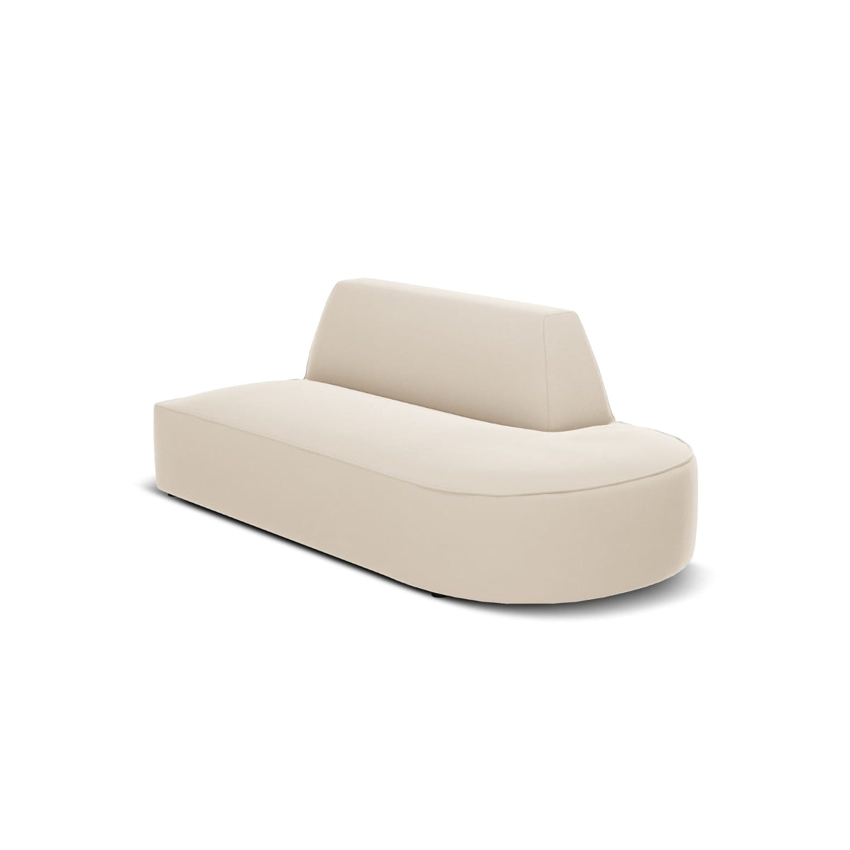 Canapé Modulable Droit 2 Places en Velours Beige beige - vue 3