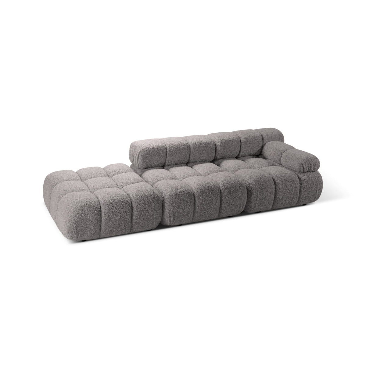Canapé Modulable Droit 4 Places en Bouclé Gris Clair gris clair - vue 2