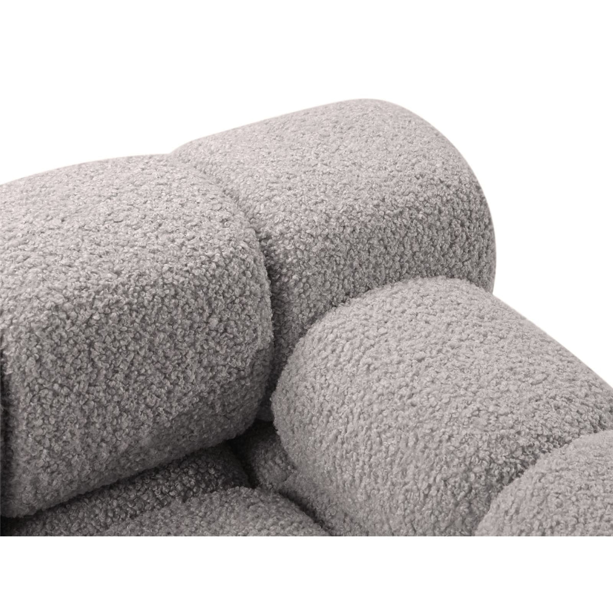 Canapé Modulable Droit 4 Places en Bouclé Gris Clair gris clair - vue 4