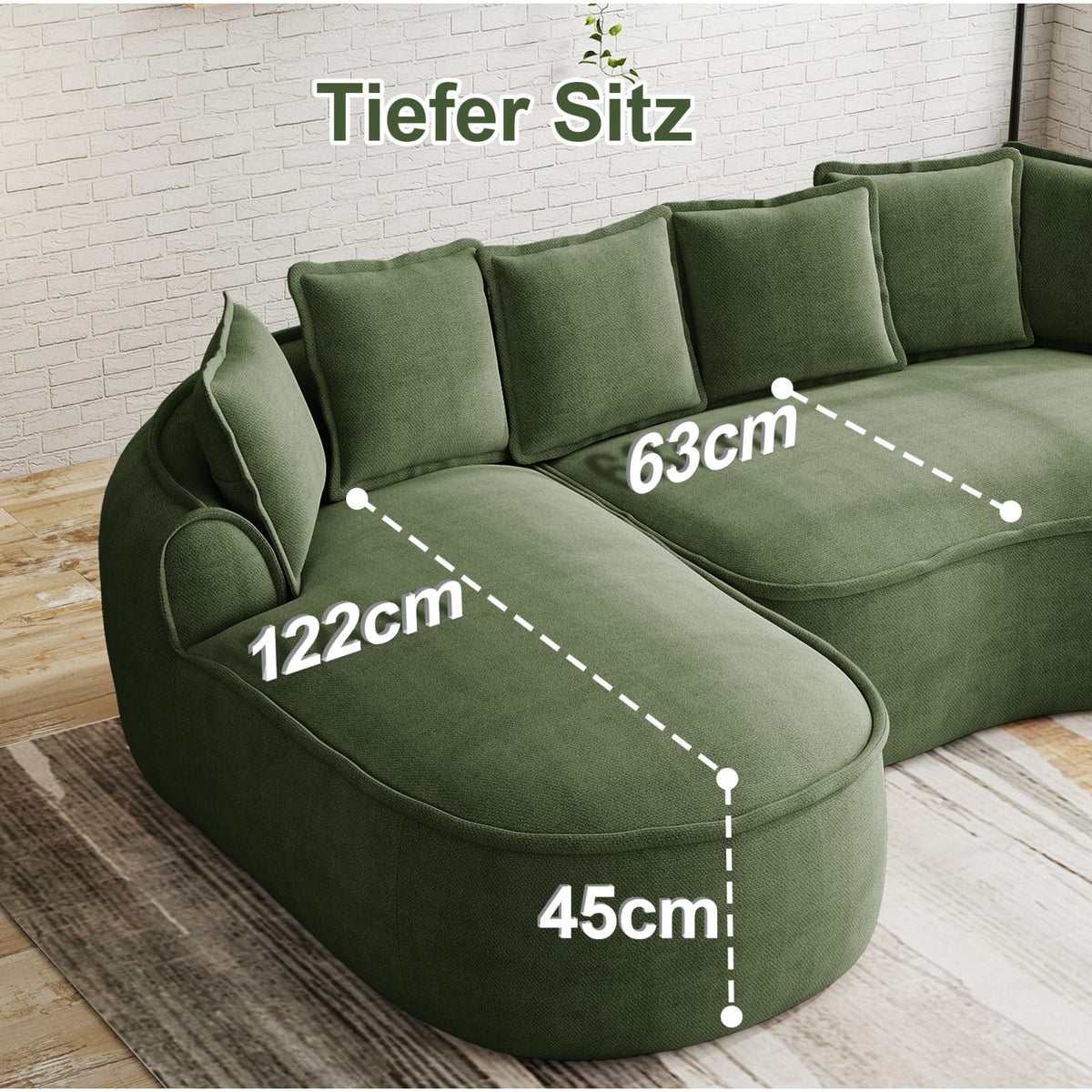 Canapé Modulable Convertible en Chenille Vert vert - vue 4