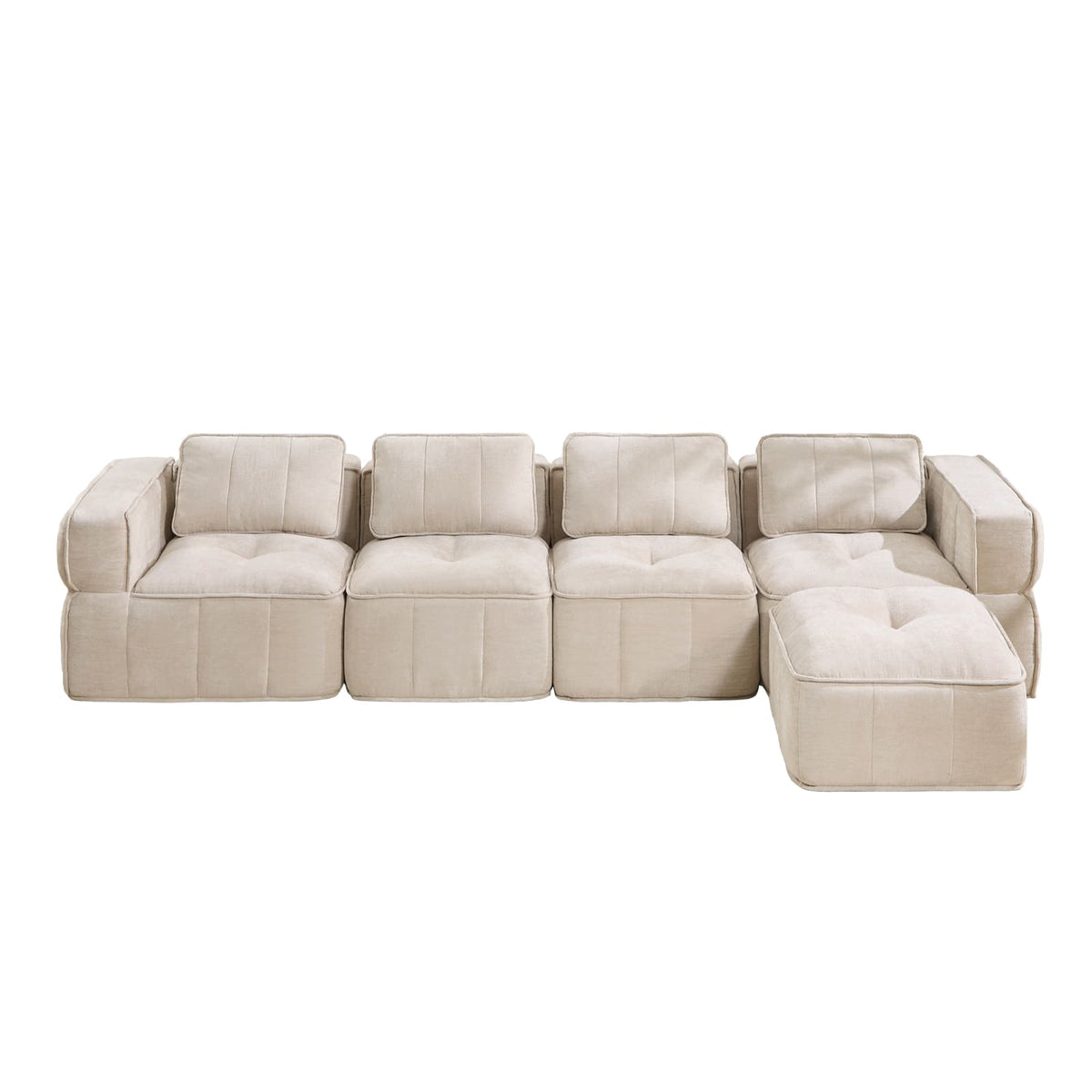 Canapé Modulable en Polyester Beige beige - vue 4