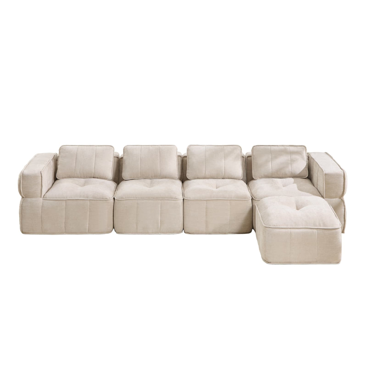 Canapé Modulable en Polyester Beige beige - vue 5