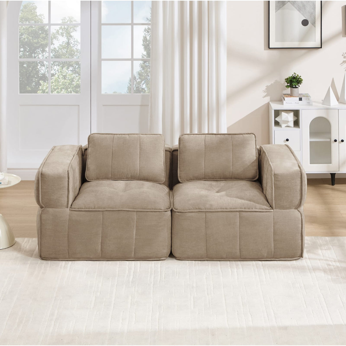 Canapé Modulable en Polyester Sable sable - vue 4