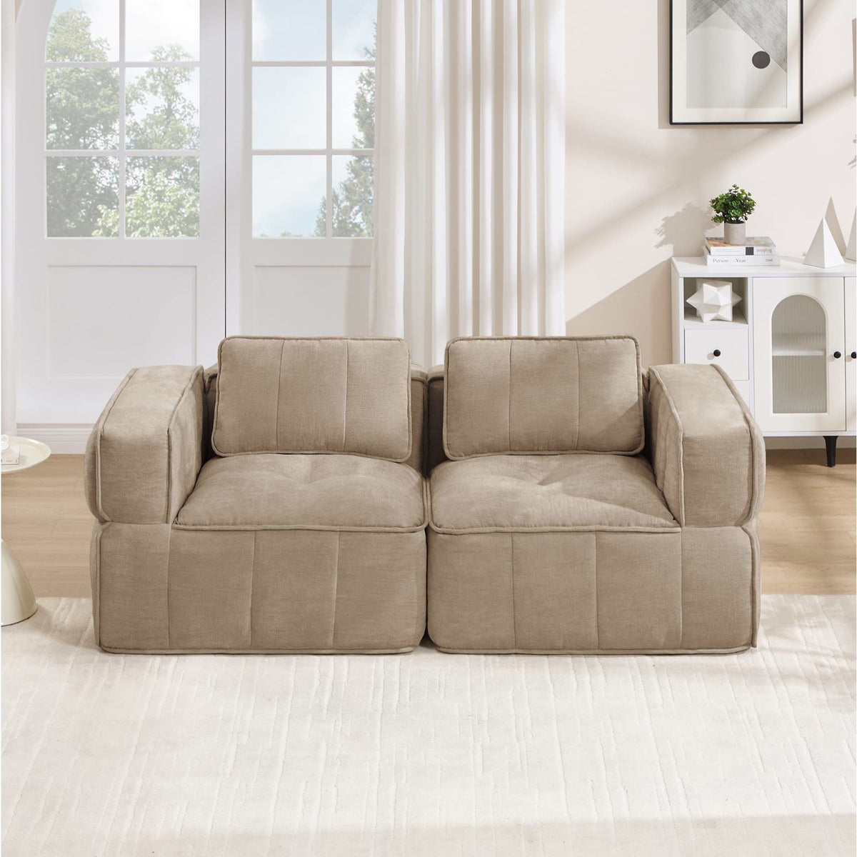 Canapé Modulable en Polyester Sable sable - vue 5