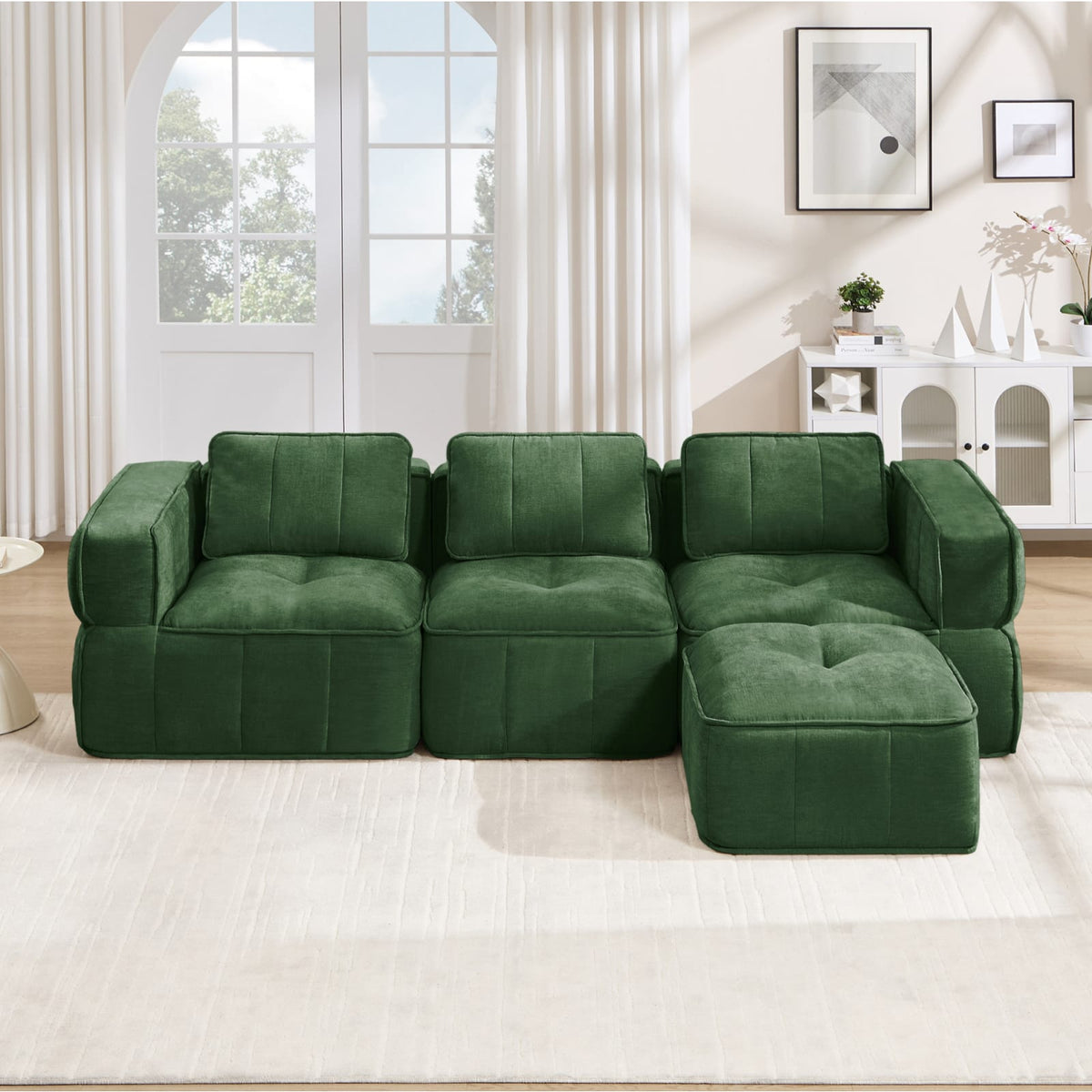 Canapé Modulable en Polyester Vert vert - vue 2
