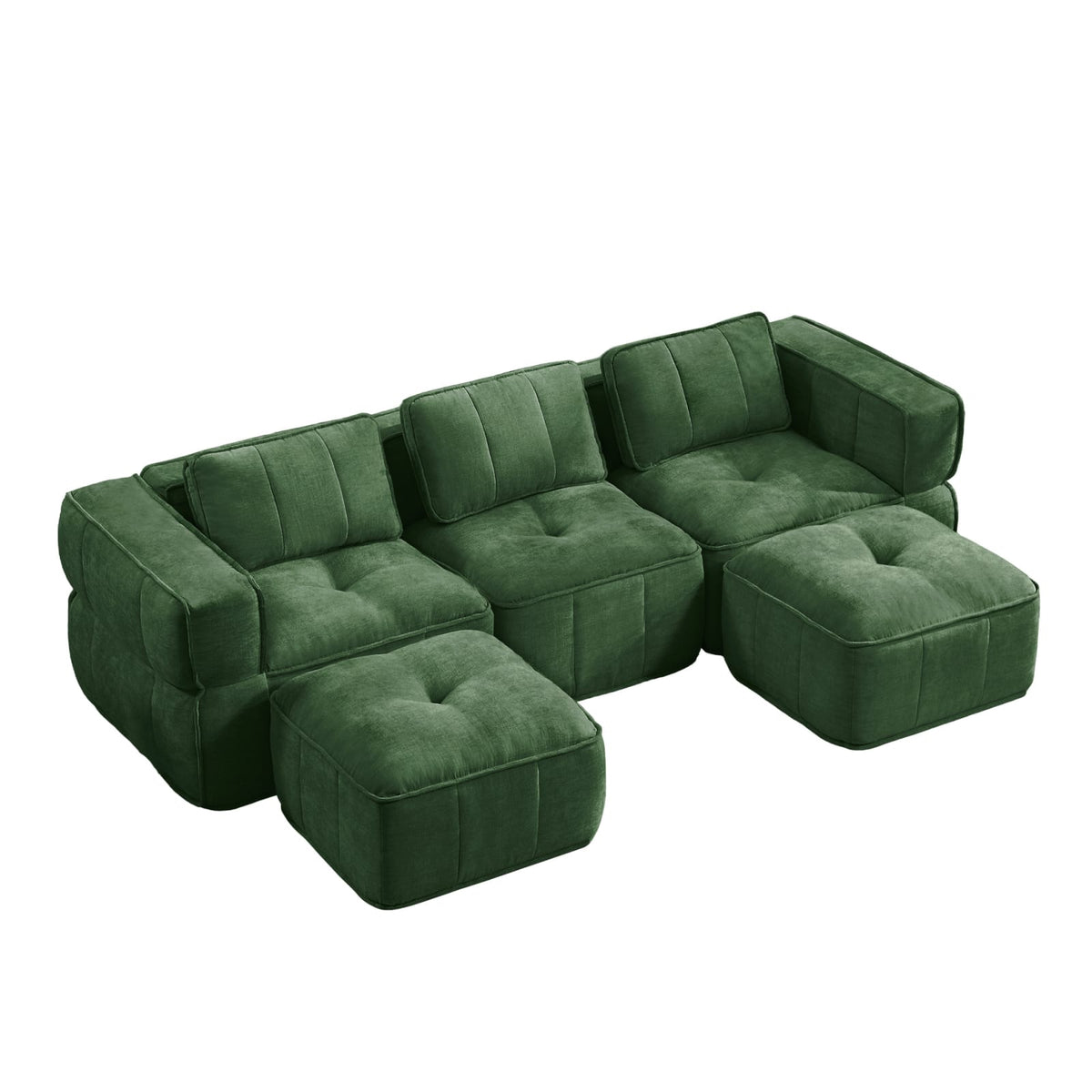 Canapé Modulable en U en Polyester Vert vert - vue 4