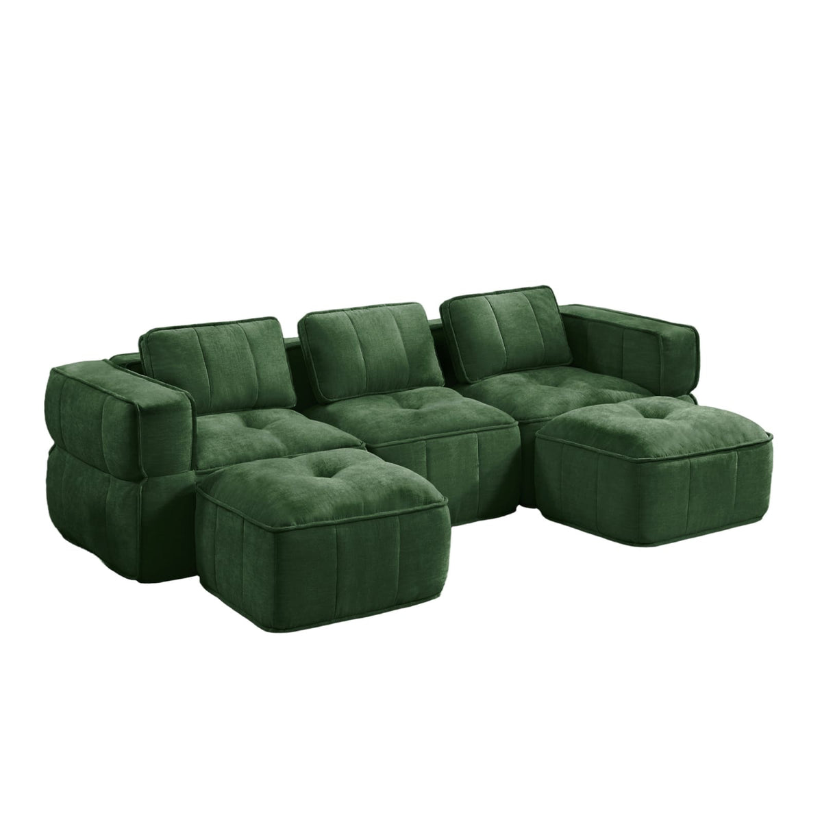 Canapé Modulable en U en Polyester Vert vert - vue 1